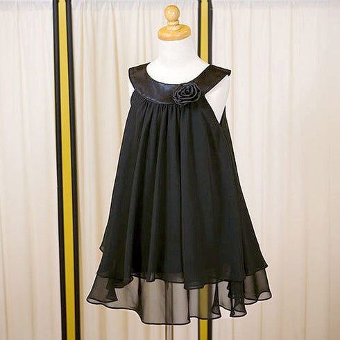 Kids Dream Little Girls Black Chiffon A Line Flower Girl Dress 2-14 - SophiasStyle.com